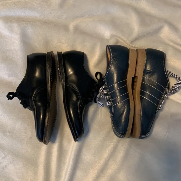 Vintage little boys shoes mother goose blue leather sneakers red goose black 6.5 - Picture 2 of 11